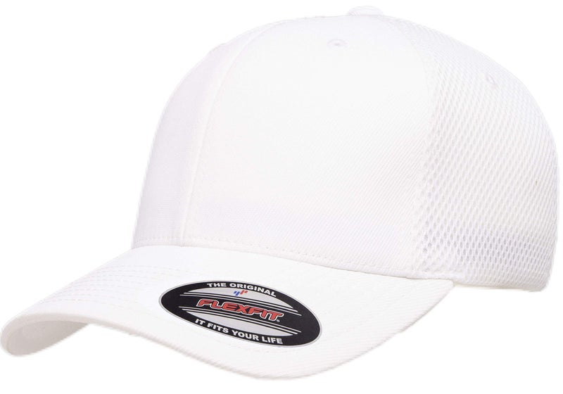 Flexfit Unisex Ultrafibre Airmesh Fitted Trucker Hat, White, Large-X-Large - Image 1